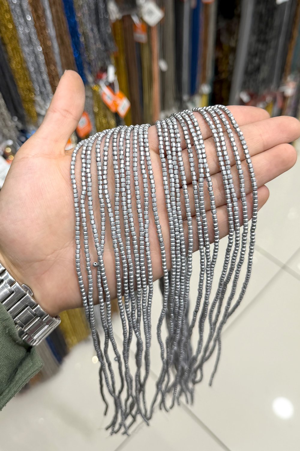 Hematit Taşı Özel Kesim 3x3mm- Mat Açık Gri Doğal Taş Dizi