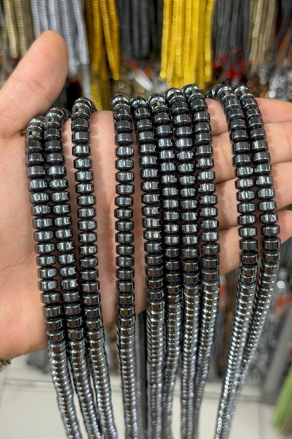 Hematit Taşı Özel Kesim Parlak Füme 8x5mm Doğal Taş Dizi