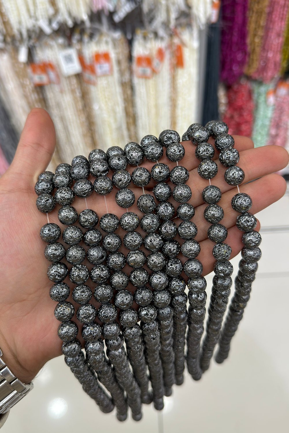 Hematit Taşı Küre Kesim Parlak Füme 10mm Doğal Taş Dizi
