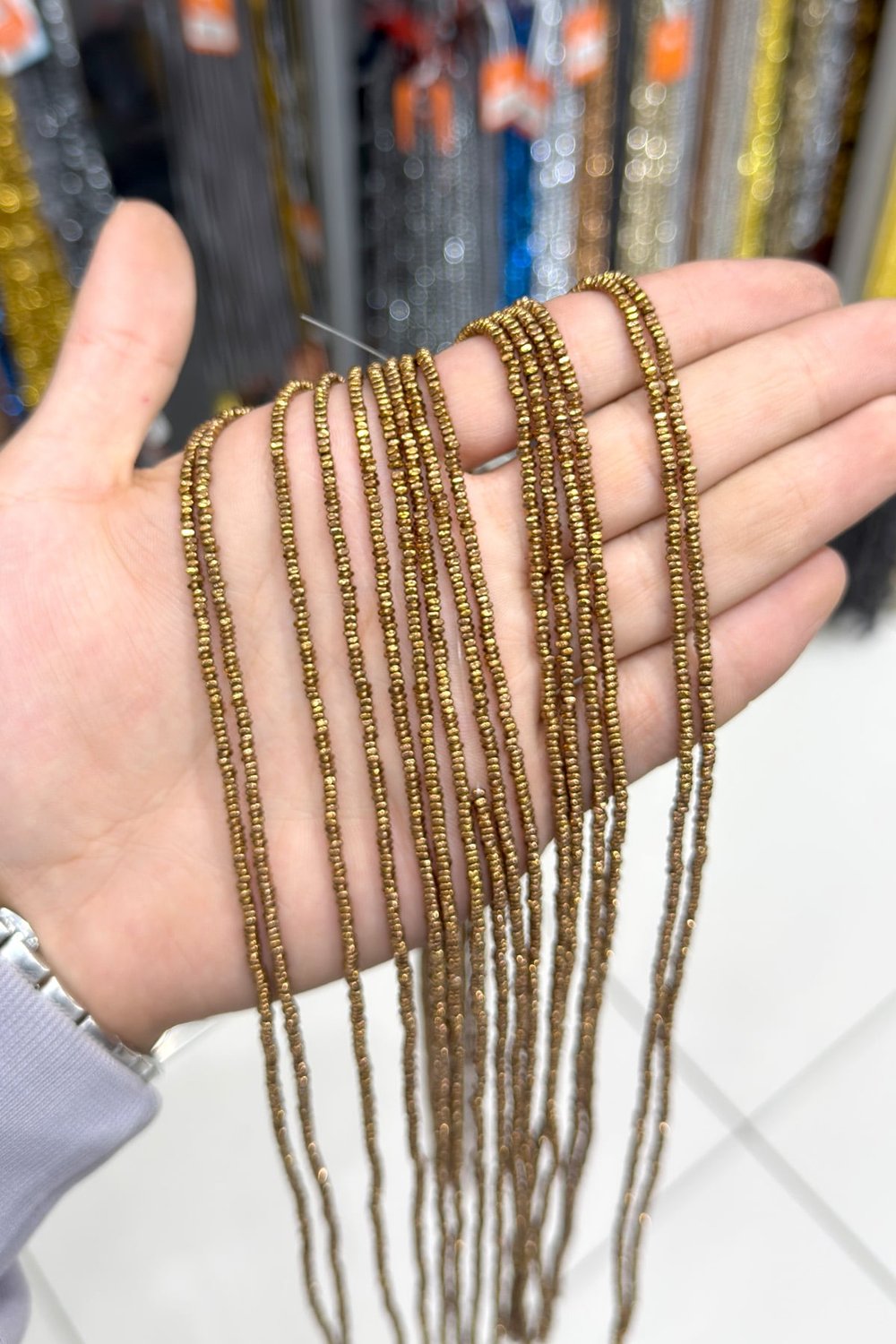 Hematit Taşı Rondela Kesim 2x1mm- Parlak Kahverengi Doğal Taş Dizi