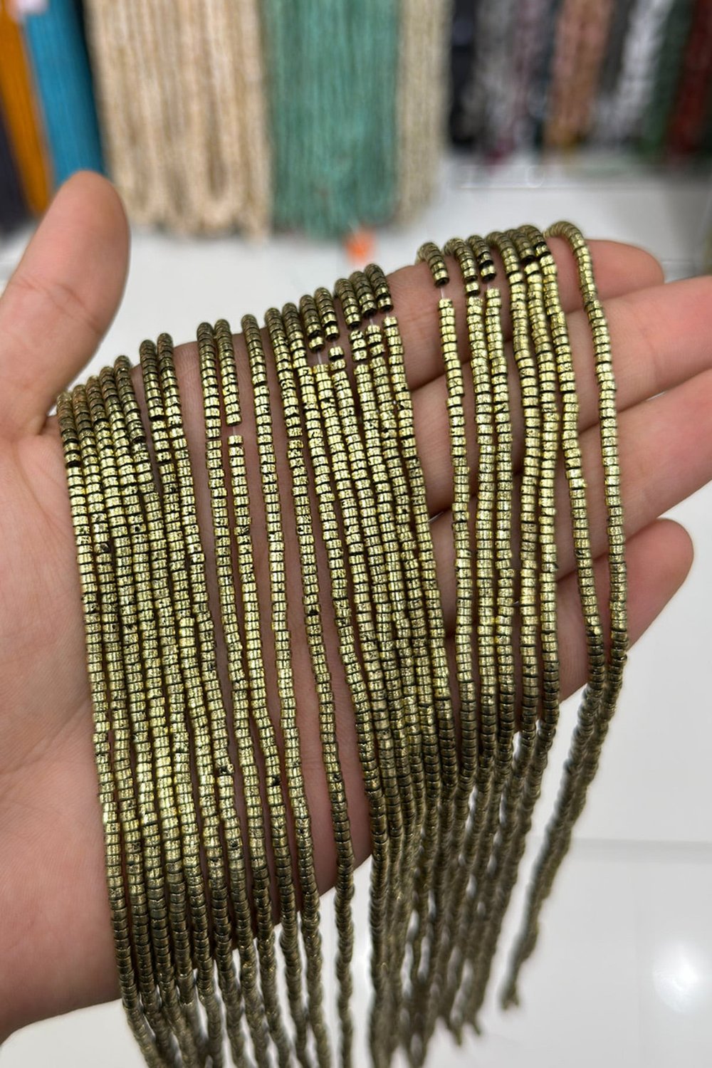 Hematit Taşı Rondela Kesim 3x1mm Doğal Taş Dizi