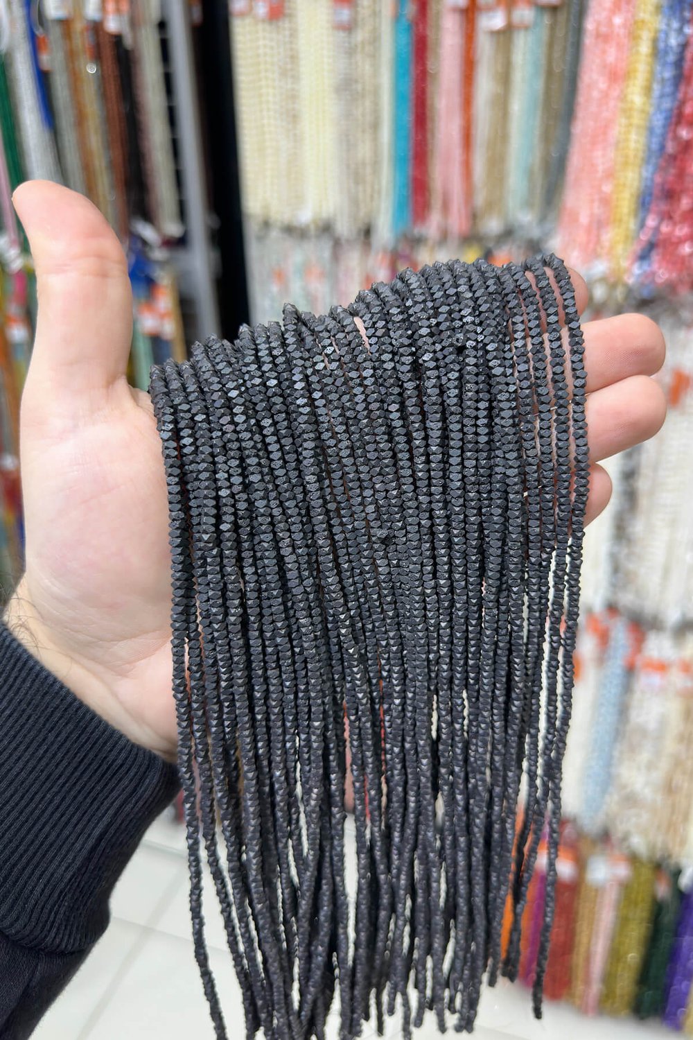Hematit Taşı Rondela Kesim Mat Siyah 3x2mm Doğal Taş Dizi