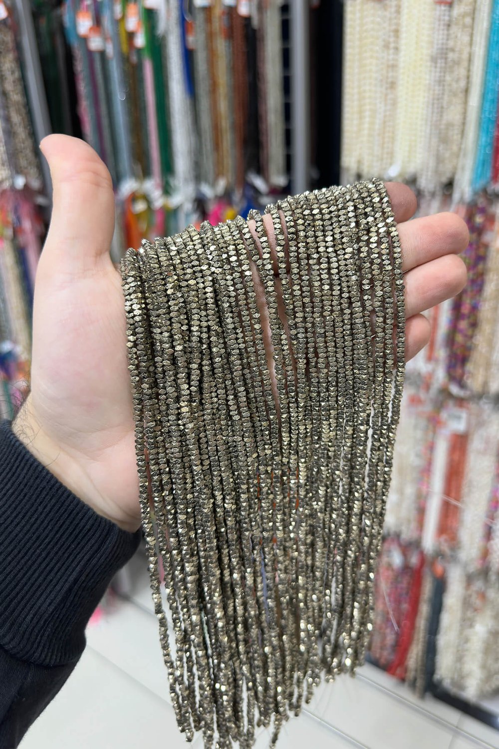 Hematit Taşı Rondela Kesim Parlak Antik Sarı 3x2mm Doğal Taş Dizi