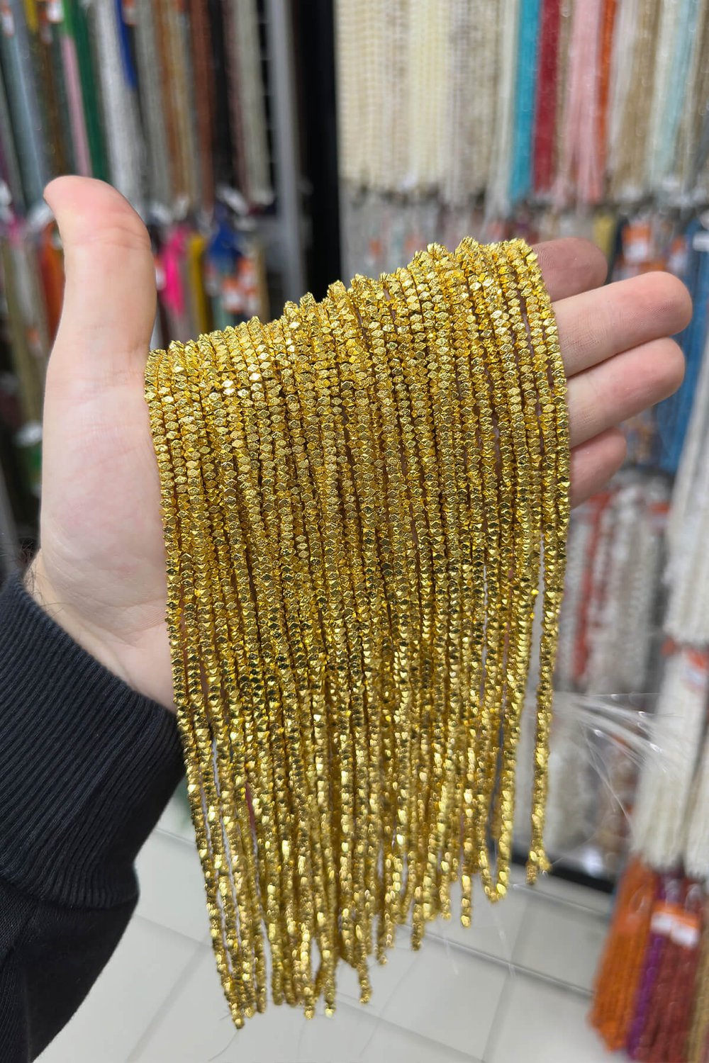 Hematit Taşı Rondela Kesim Sarı 3x2mm Doğal Taş Dizi