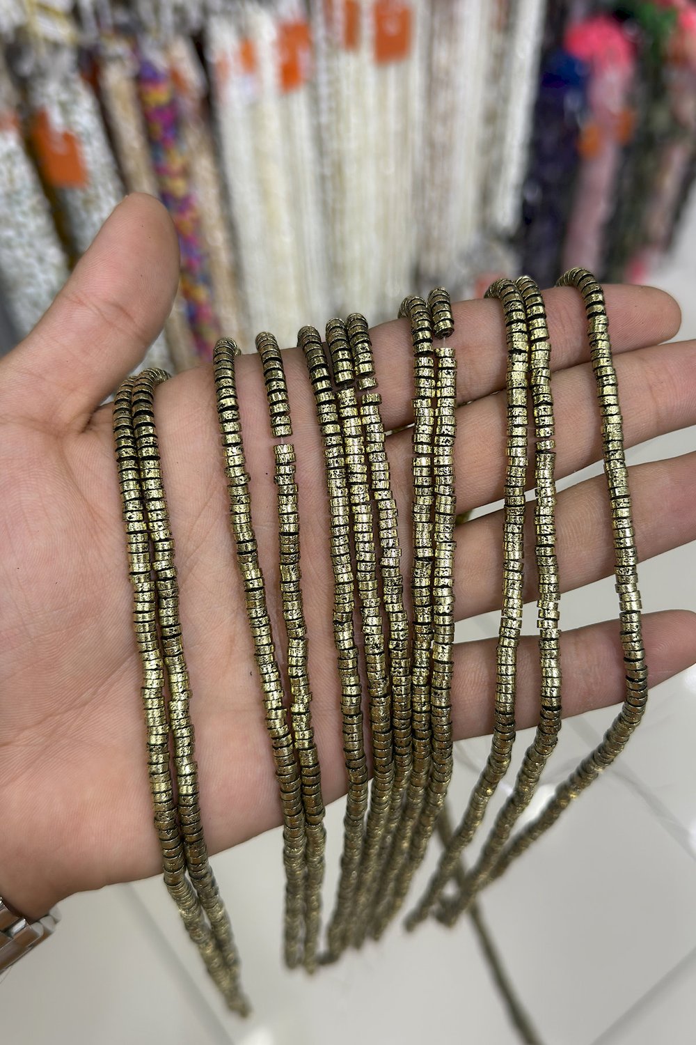 Hematit Taşı Rondela Kesim 4x1mm- Doğal Taş Dizi