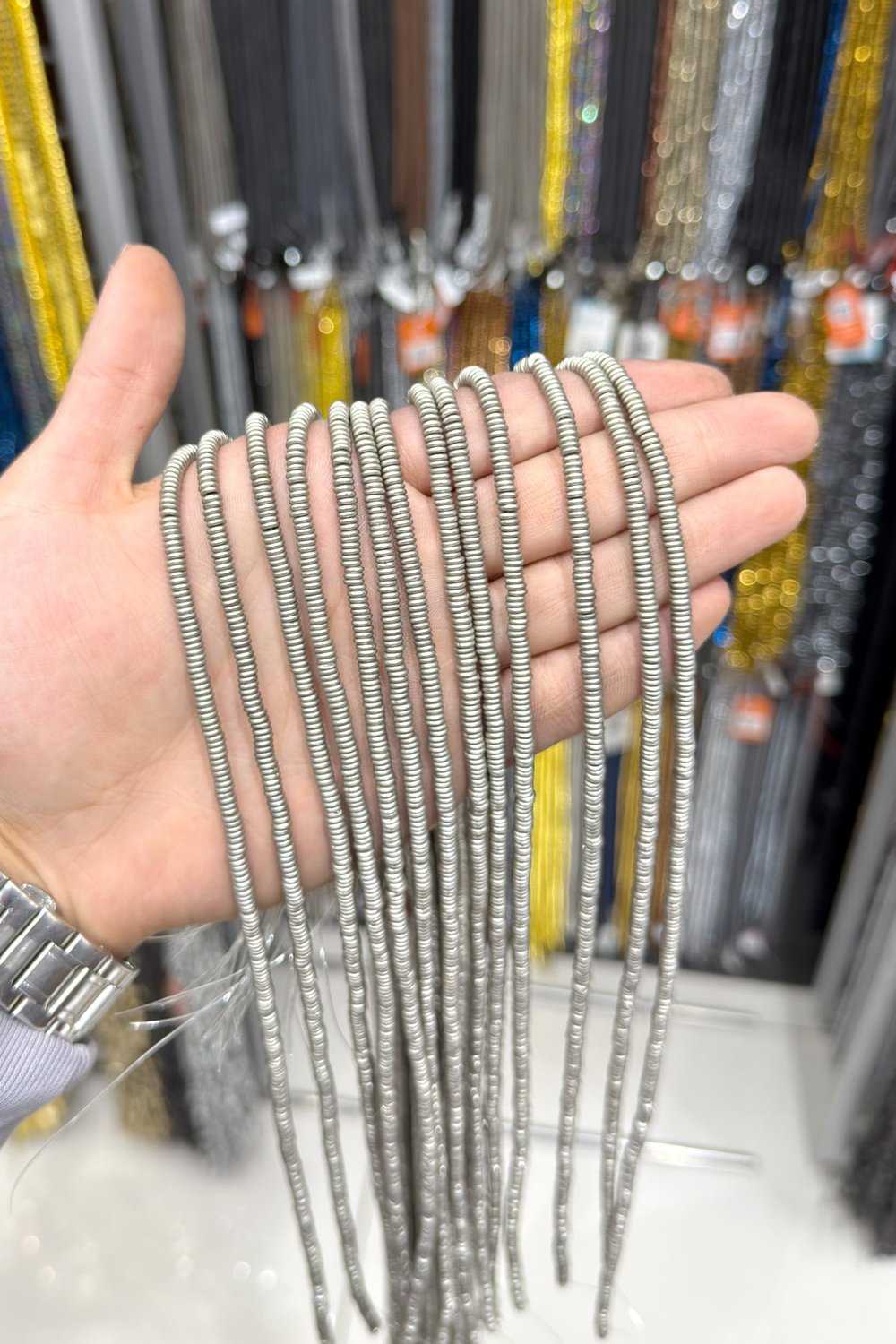Hematit Taşı Rondela Kesim Mat Titanyum 4x1mm Doğal Taş Dizi