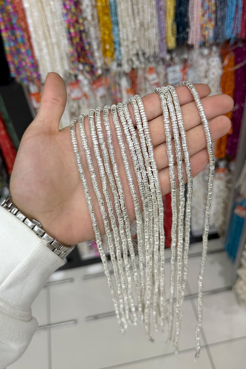 Hematit Taşı Rondela Kesim Gümüş 4x1mm Doğal Taş Dizi