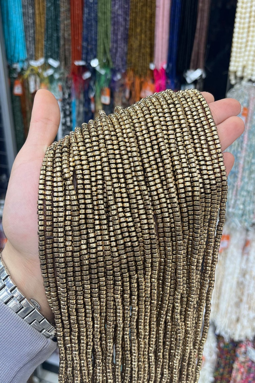 Hematit Taşı Rondela Kesim 4x2mm- Doğal Taş Dizi