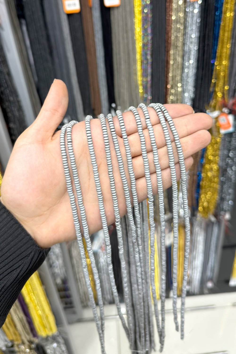 Hematit Taşı Rondela Kesim 4x2mm- Mat Açık Gri Doğal Taş Dizi