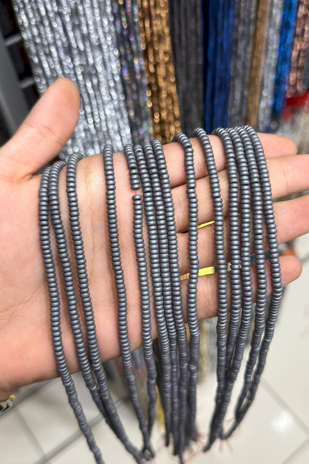 Hematit Taşı Rondela Kesim 4x2mm- Mat Gri Doğal Taş Dizi