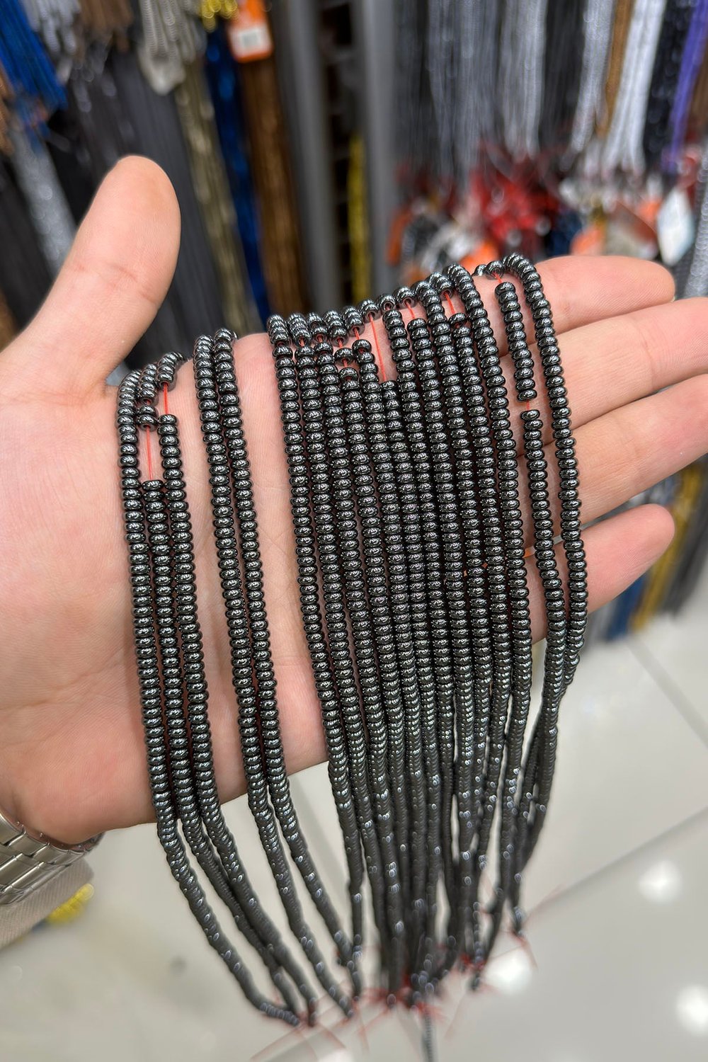 Hematit Taşı Rondela Kesim Parlak Füme 4x2mm Doğal Taş Dizi