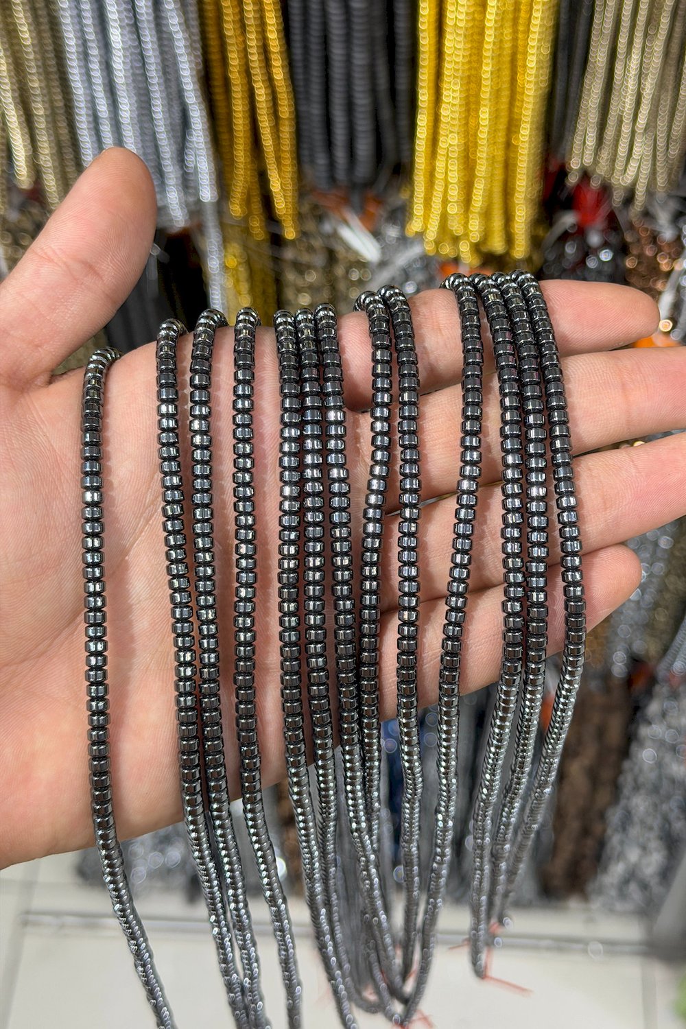 Hematit Taşı Rondela Kesim 4x3mm- Mat Gri 4x3mm Doğal Taş Dizi