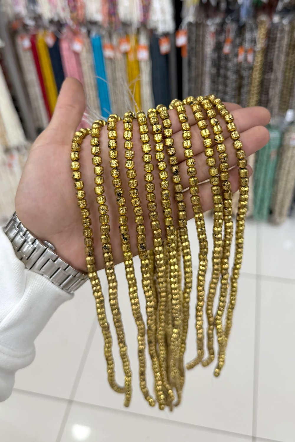 Hematit Taşı Rondela Kesim 4x6mm Doğal Taş Dizi
