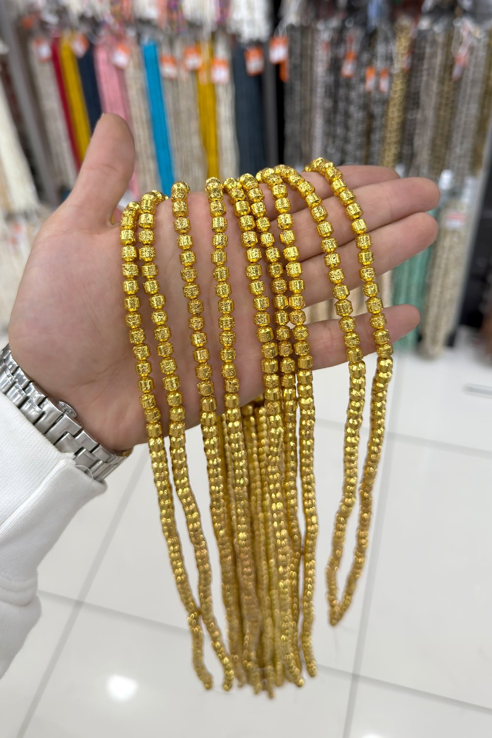 Hematit Taşı Rondela Kesim Sarı 4x6mm Doğal Taş Dizi