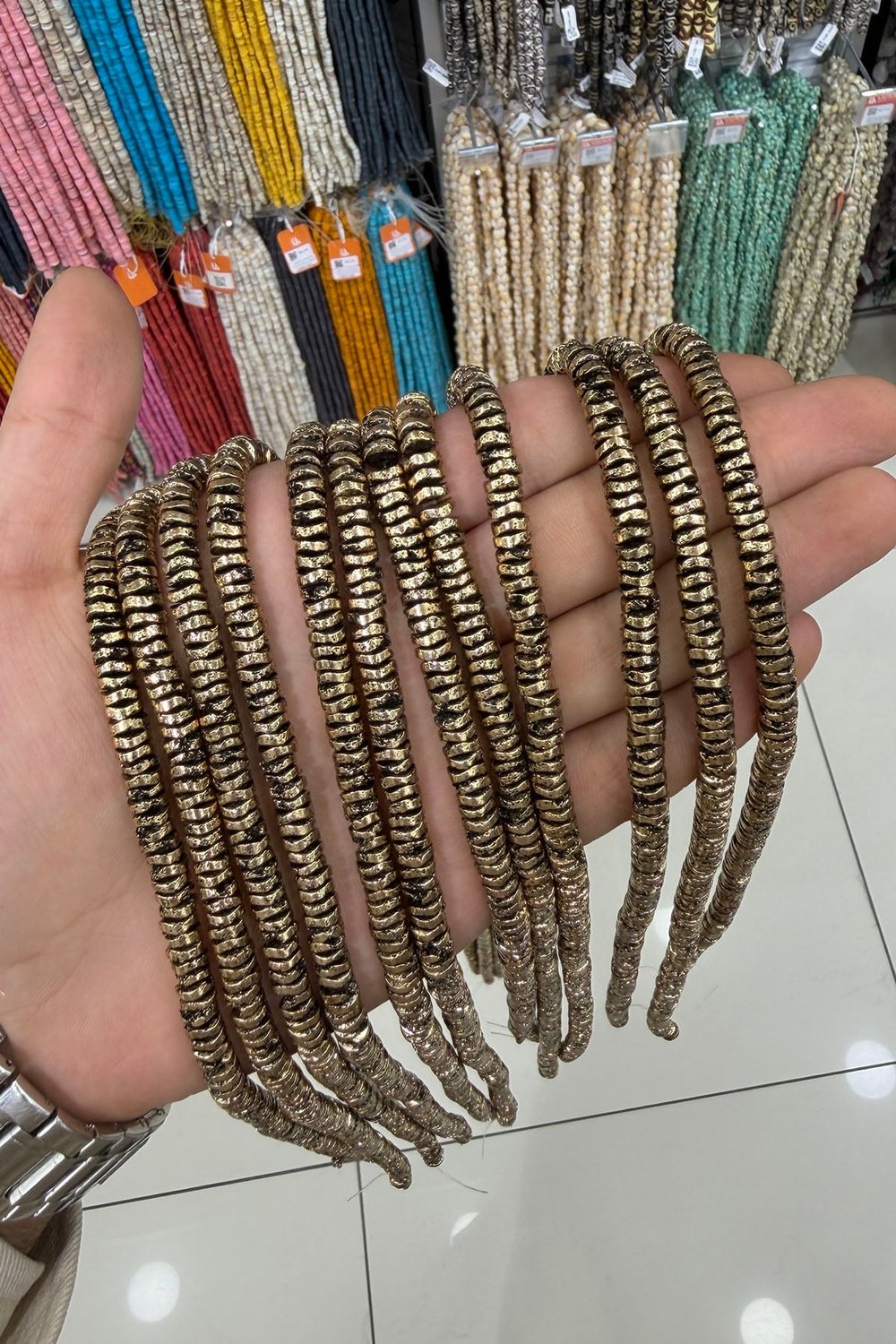 Hematit Taşı Rondela Kesim 6x1mm- Doğal Taş Dizi