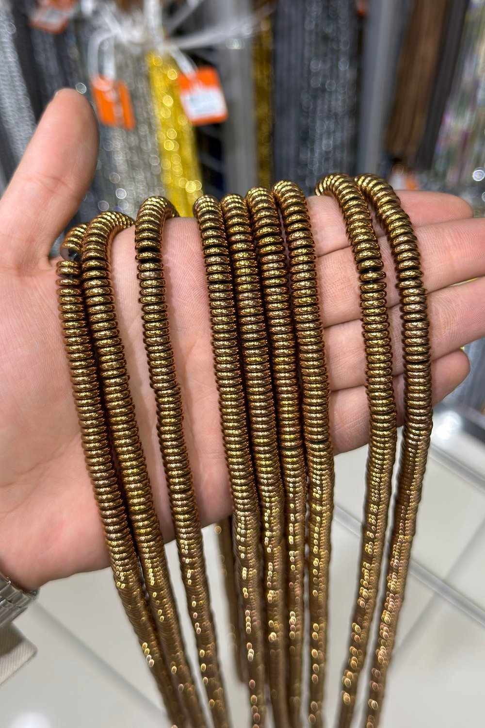 Hematit Taşı Rondela Kesim Parlak Kahverengi 8x2mm Doğal Taş Dizi