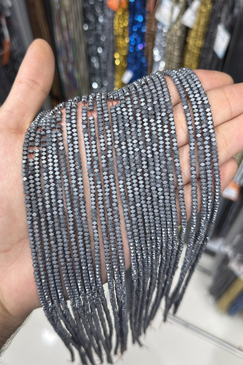 Hematit Taşı Rondela Kesim Mat Gri 3x2mm Doğal Taş Dizi