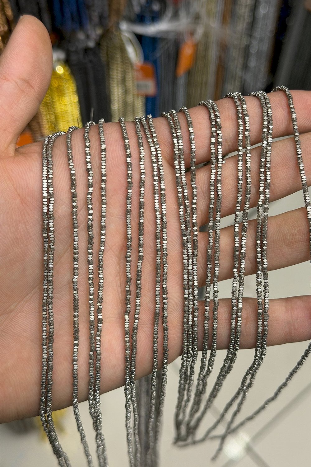 Hematite Stone Rondelle-Cut Matte Titanium 1x8mm Bead Strand