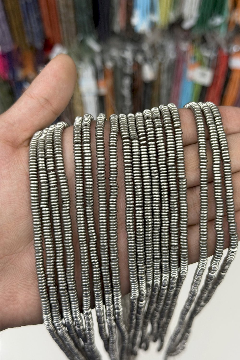 Hematit Taşı Rondela Kesim Mat Titanyum 4x1mm Doğal Taş Dizi