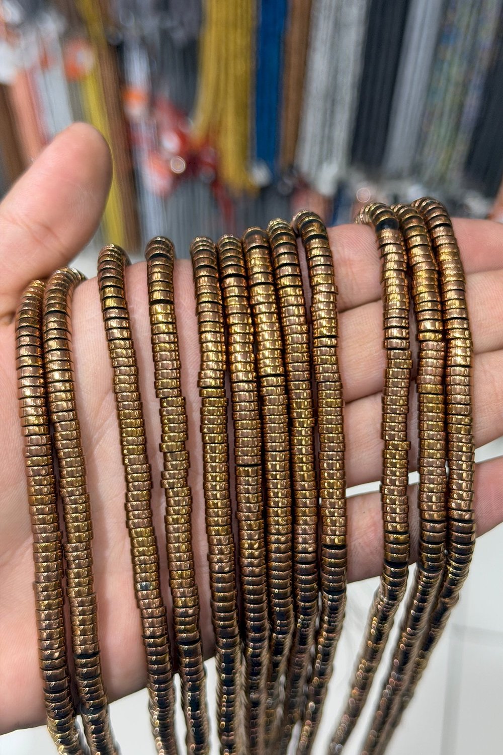 Hematit Taşı Rondela Kesim Parlak Kahverengi 6x2mm Doğal Taş Dizi