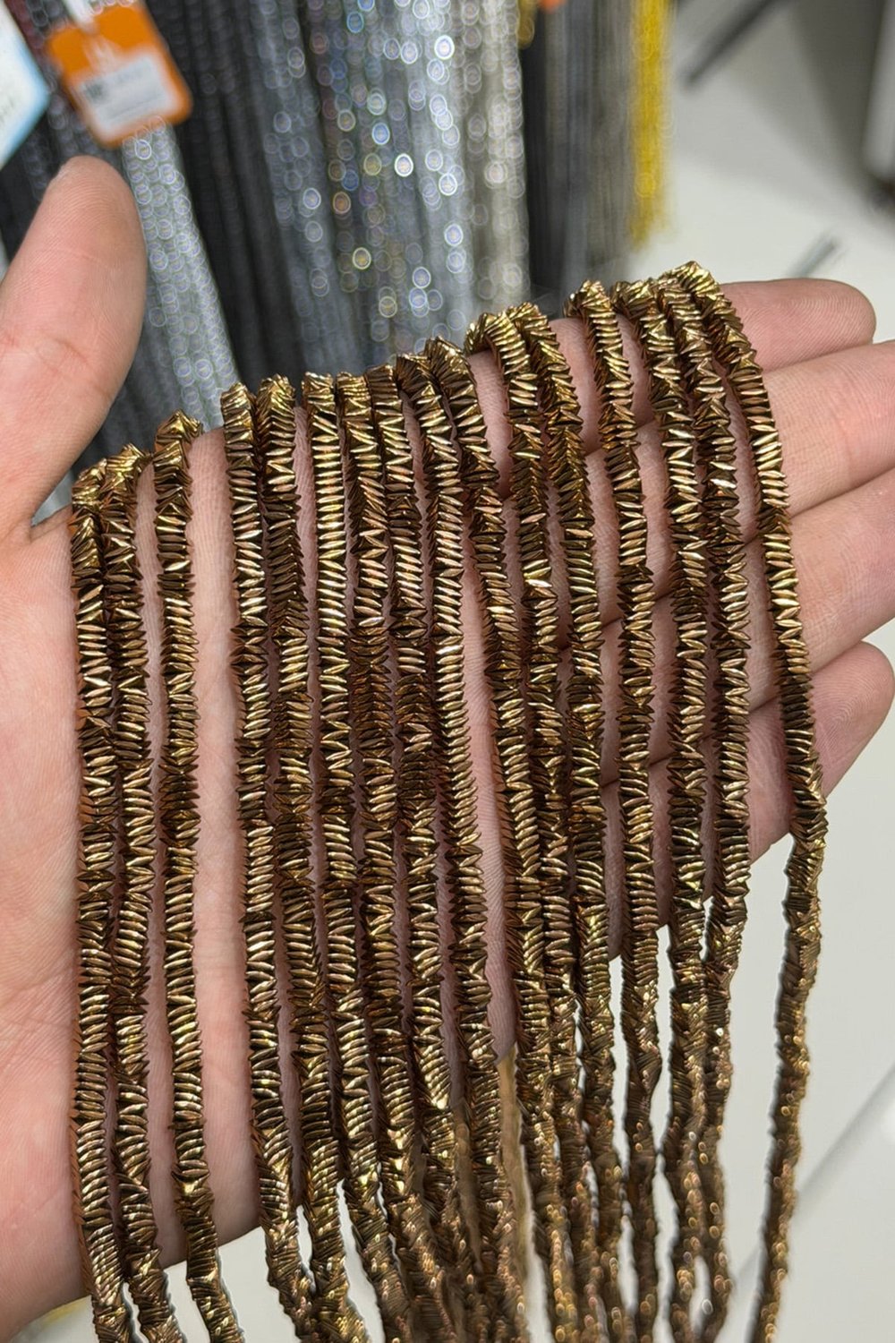 Hematit Taşı Rondela Kesim Parlak Kahverengi 4x1mm Doğal Taş Dizi