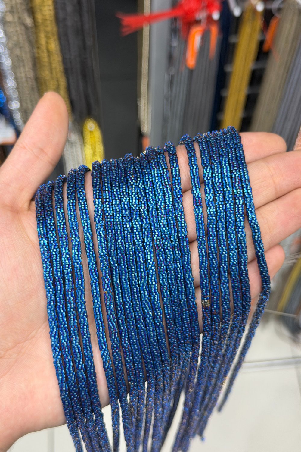 Hematit Taşı Rondela Kesim Parlak Mavi 4x1mm Doğal Taş Dizi