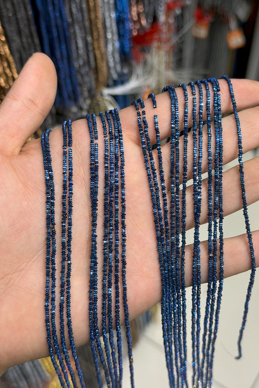 Hematit Taşı Rondela Kesim Parlak Mavi 1x8mm Doğal Taş Dizi