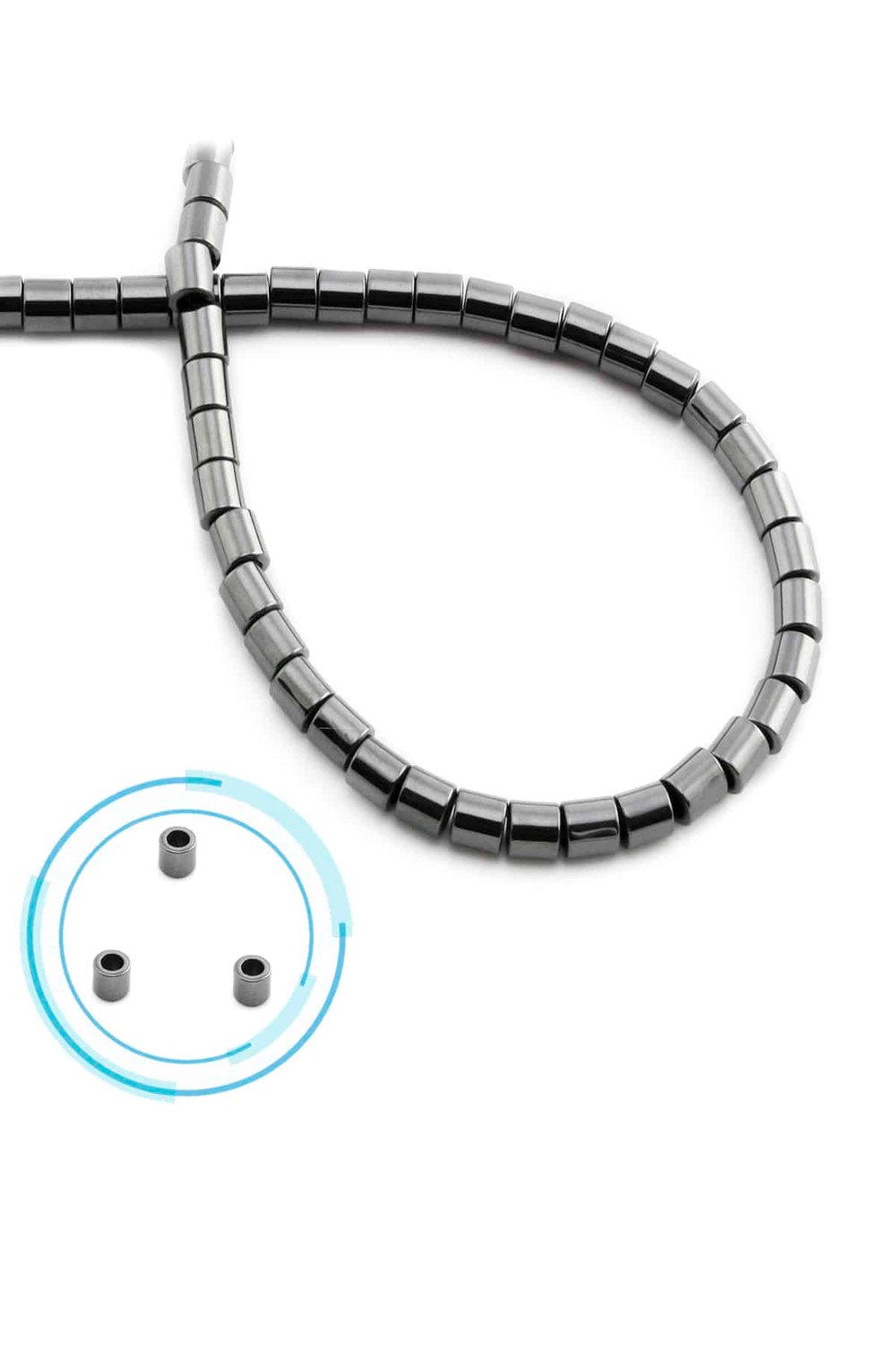 Hematit Taşı 4x4mm Silindir Kesim Doğal Taş Diziler
