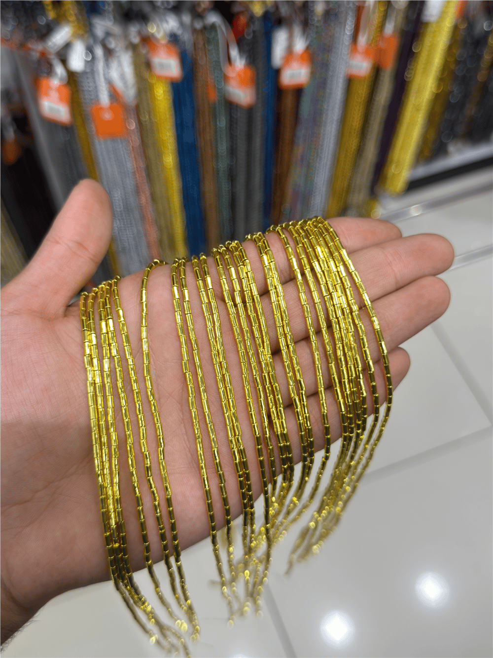 Hematit Taşı Silindir Kesim Altın Sarı 2x4mm Doğal Taş Dizi