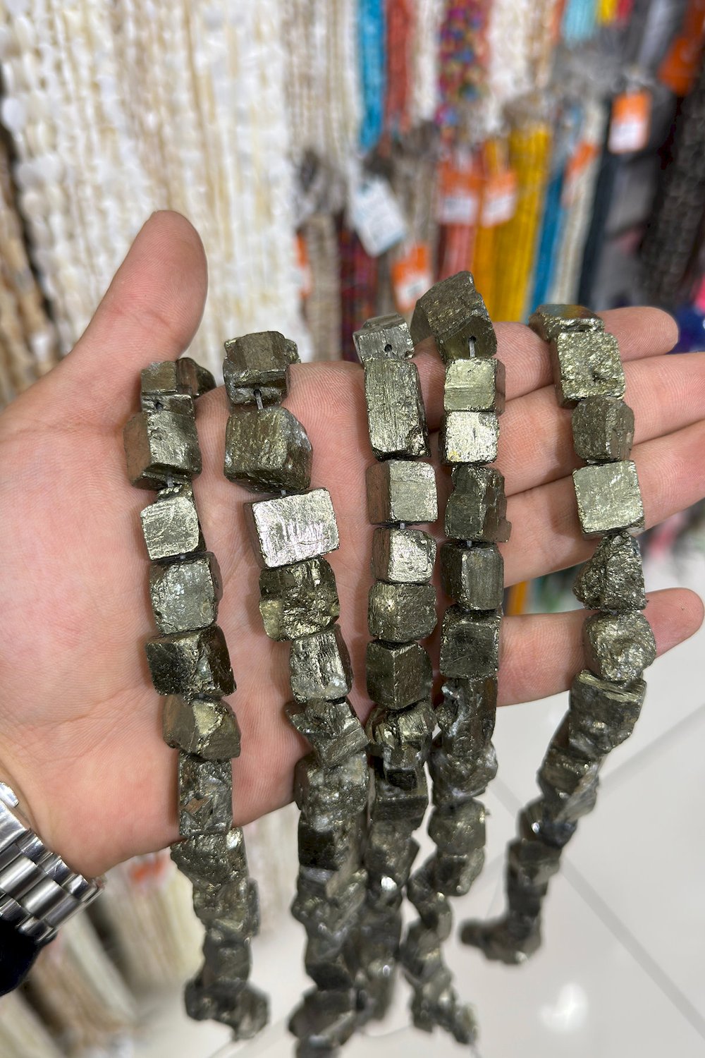 Hematite Stone Flat Cut Shiny Antique Gold-Tone 8x12mm Bead Strand