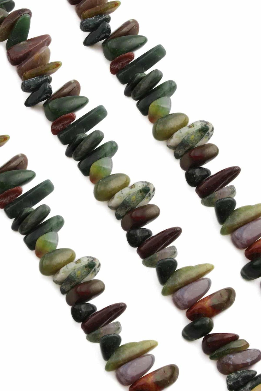 Indian Agate Natural Broken Stone Tooth Cut 18x6mm String Of Beads