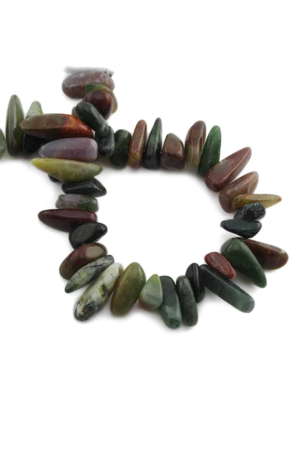 Indian Agate Natural Broken Stone Tooth Cut 18x6mm String Of Beads