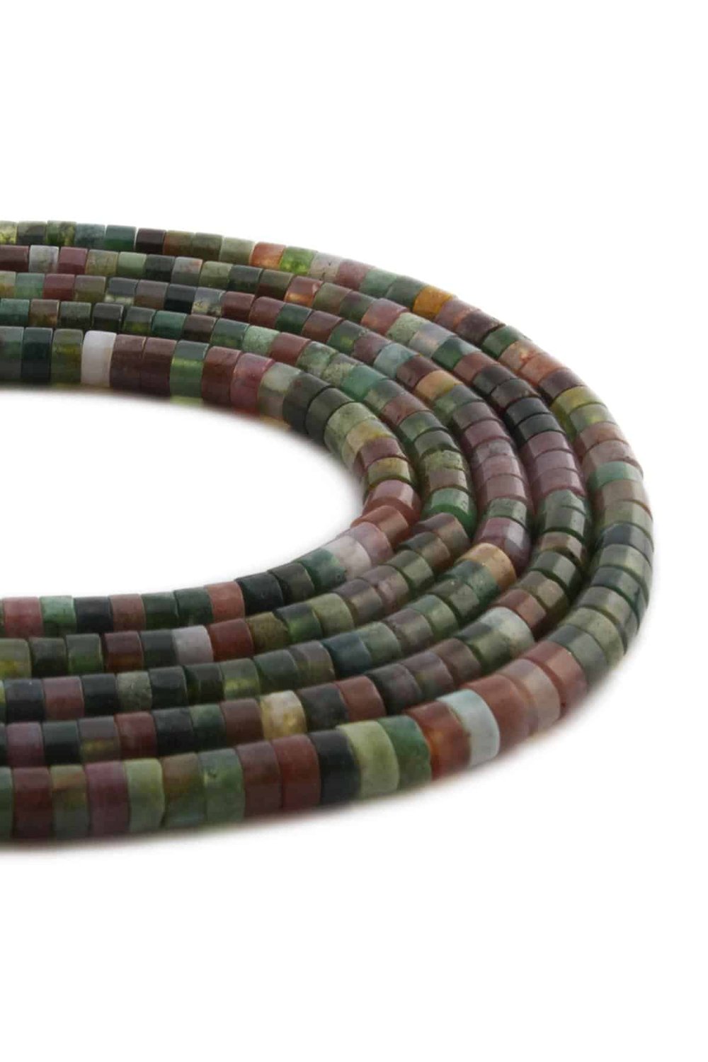 Indian Agate Natural Stone Shiny Dore Cut 4x2mm String Of Beads