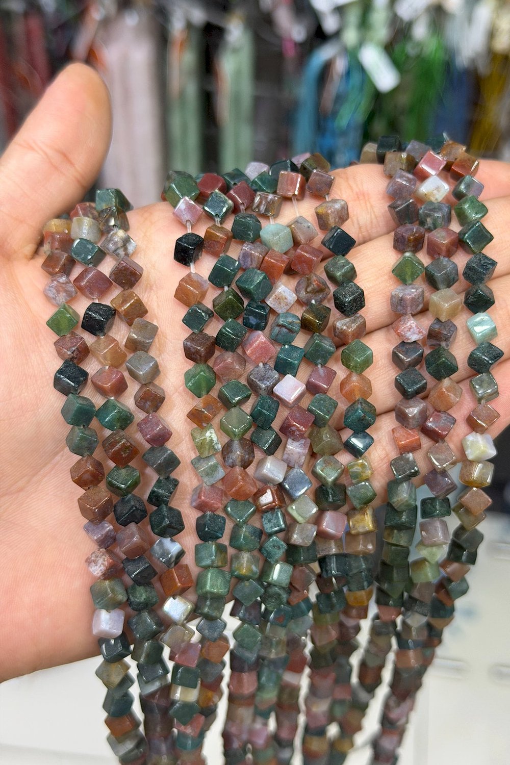 Hint Akik Taşı Küp Kesim 7mm Doğal Taş Dizi