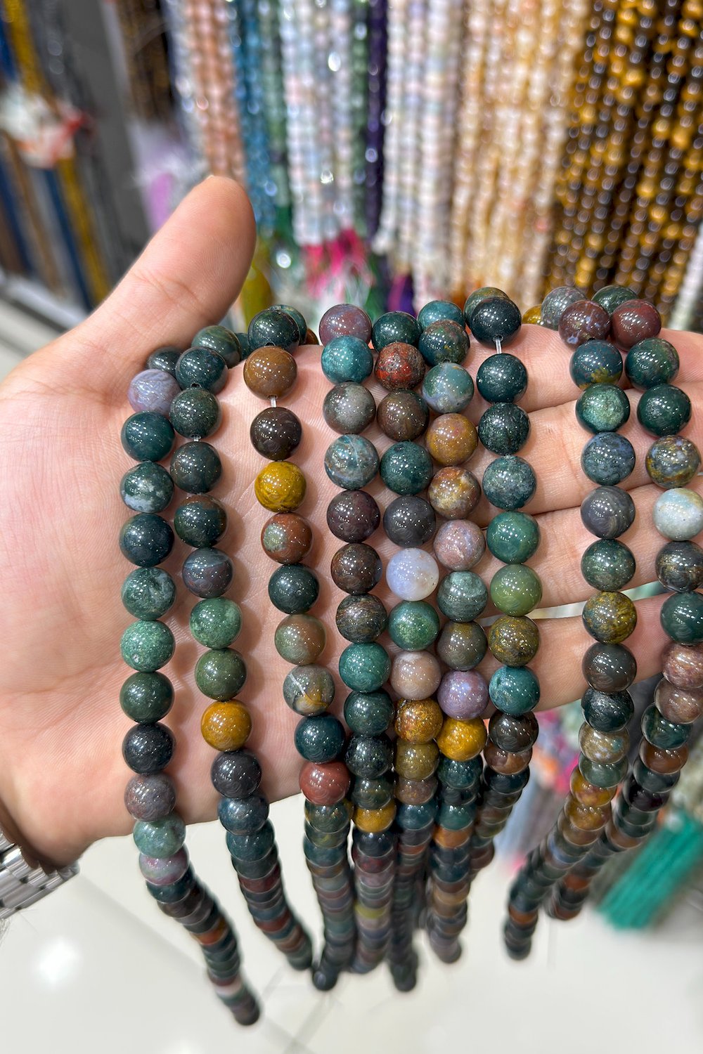 Hint Akik Taşı Küre Kesim Parlak 10mm Doğal Taş Dizi [AA]