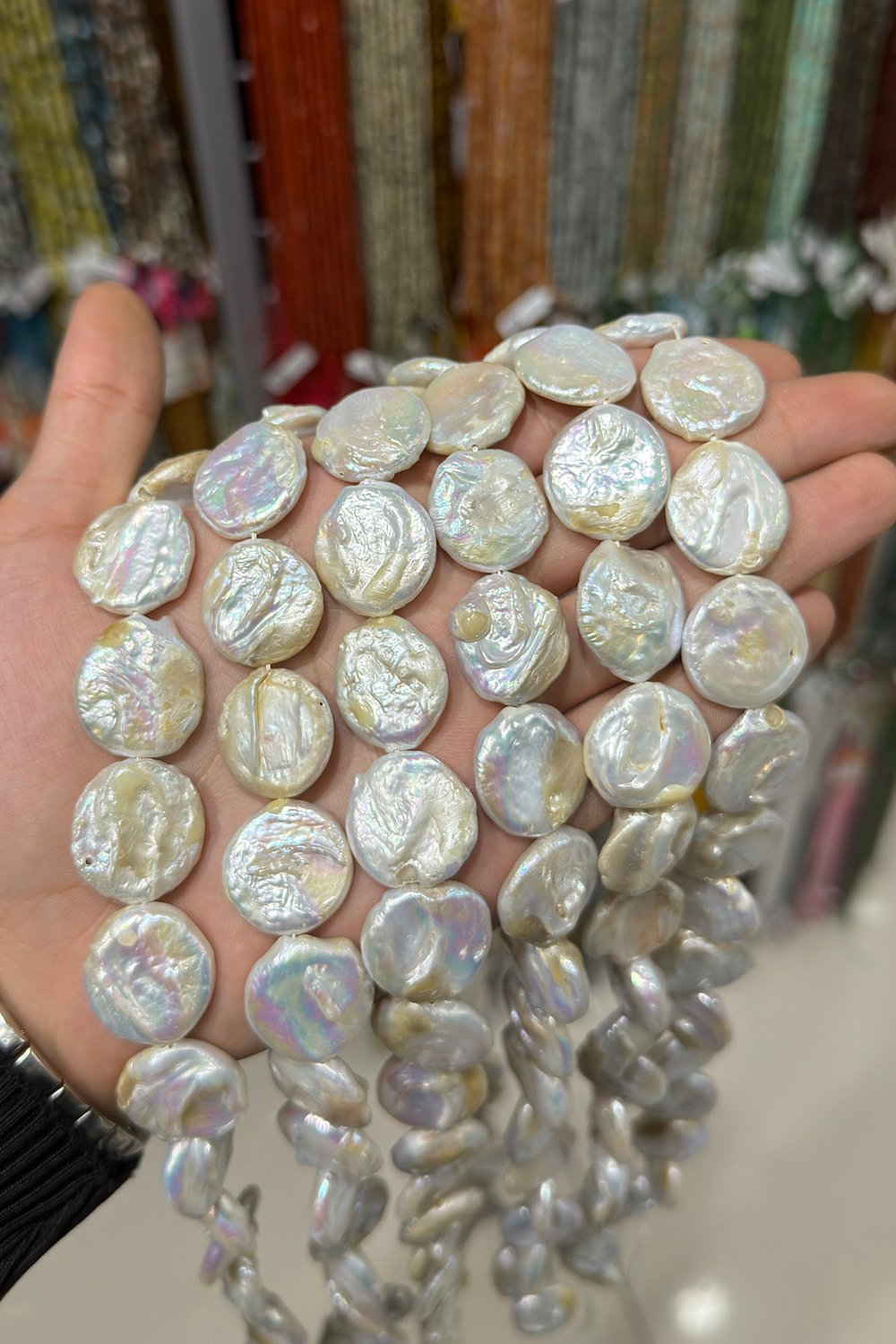 İnci Amorf Yassı Daire Kesim 20mm Doğal Taş Dizi