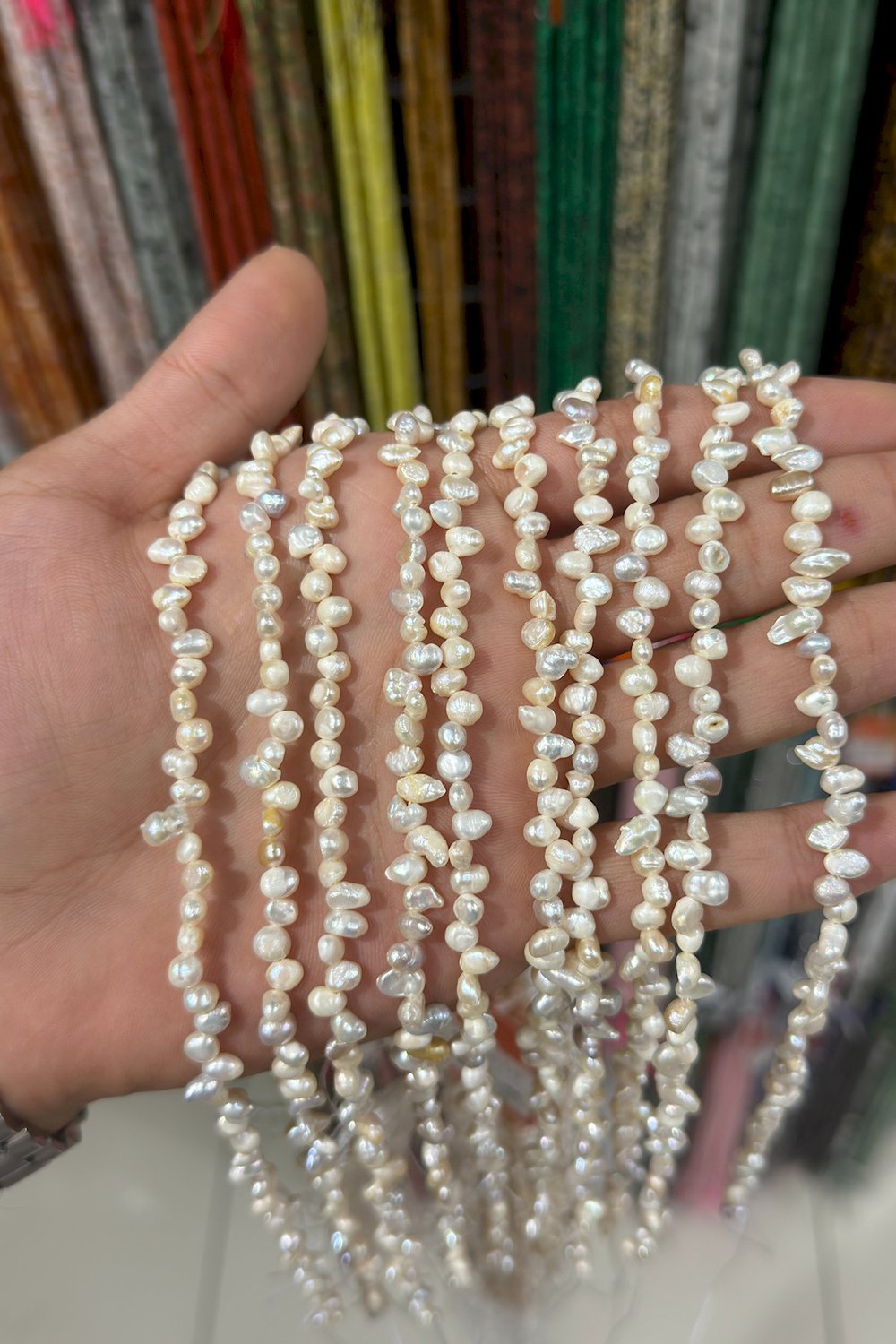 İnci Doğal Taş Arpa Kesim 2mm Doğal Taş Dizi [AB]