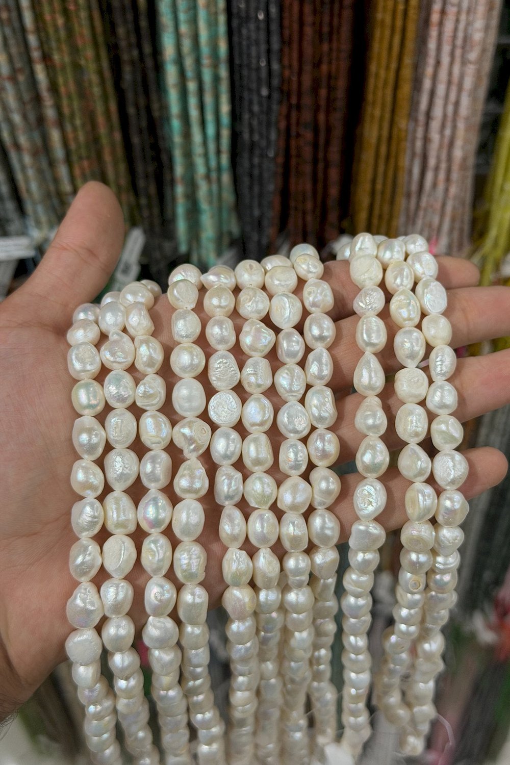 İnci Doğal Taş 11x15mm Dizi