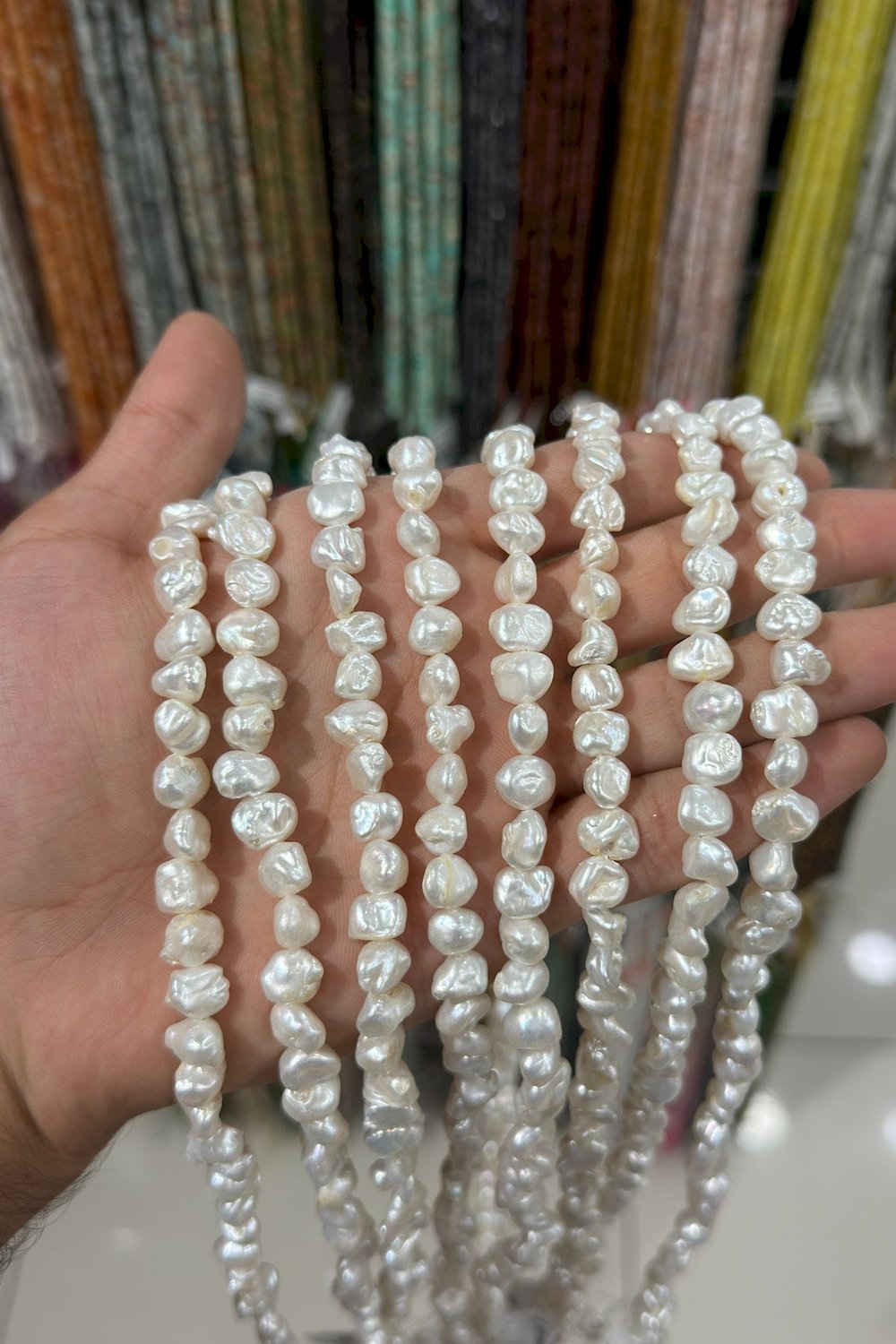 İnci Doğal Taş 7x8mm Dizi