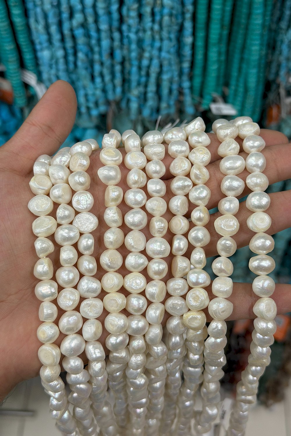 İnci Doğal Taş - Arka Düz Kesim 11-12mm Dizi B