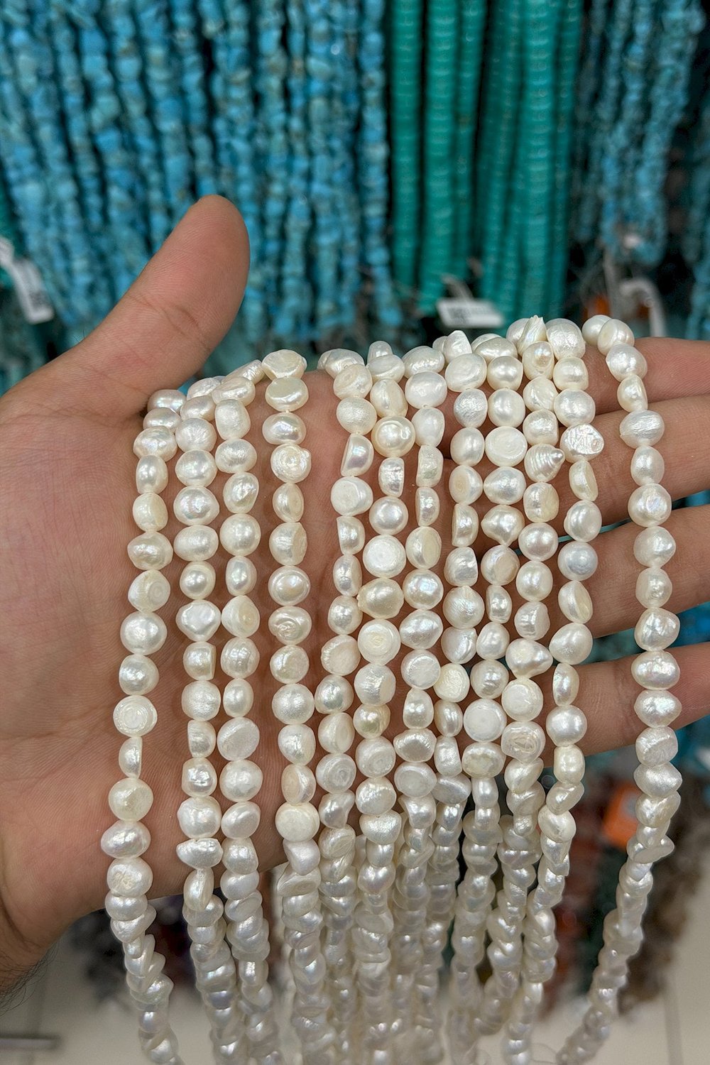 İnci Doğal Taş 8x5mm Dizi