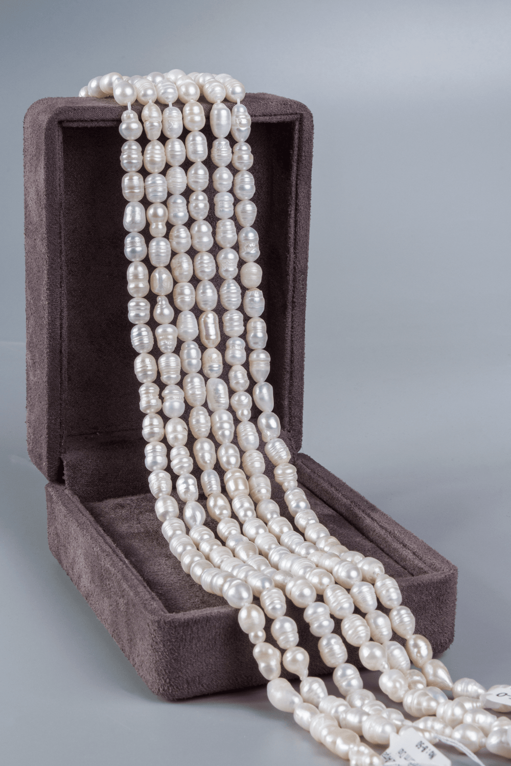 İnci Doğal Taş Beyaz Arpa Kesim 6x8mm Dizi