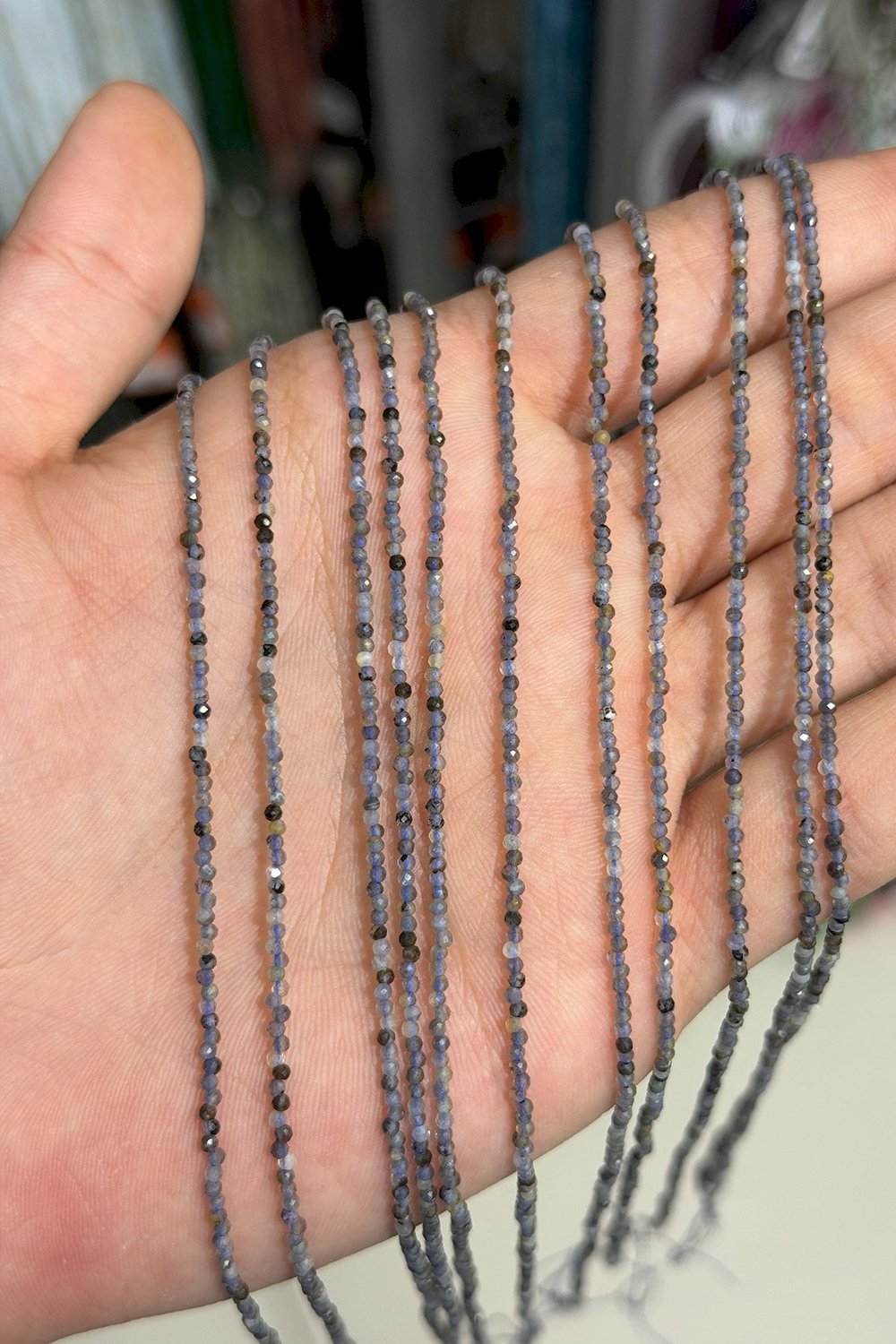 İyolit Taşı Faset Küre Kesim 2mm Doğal Taş Dizi