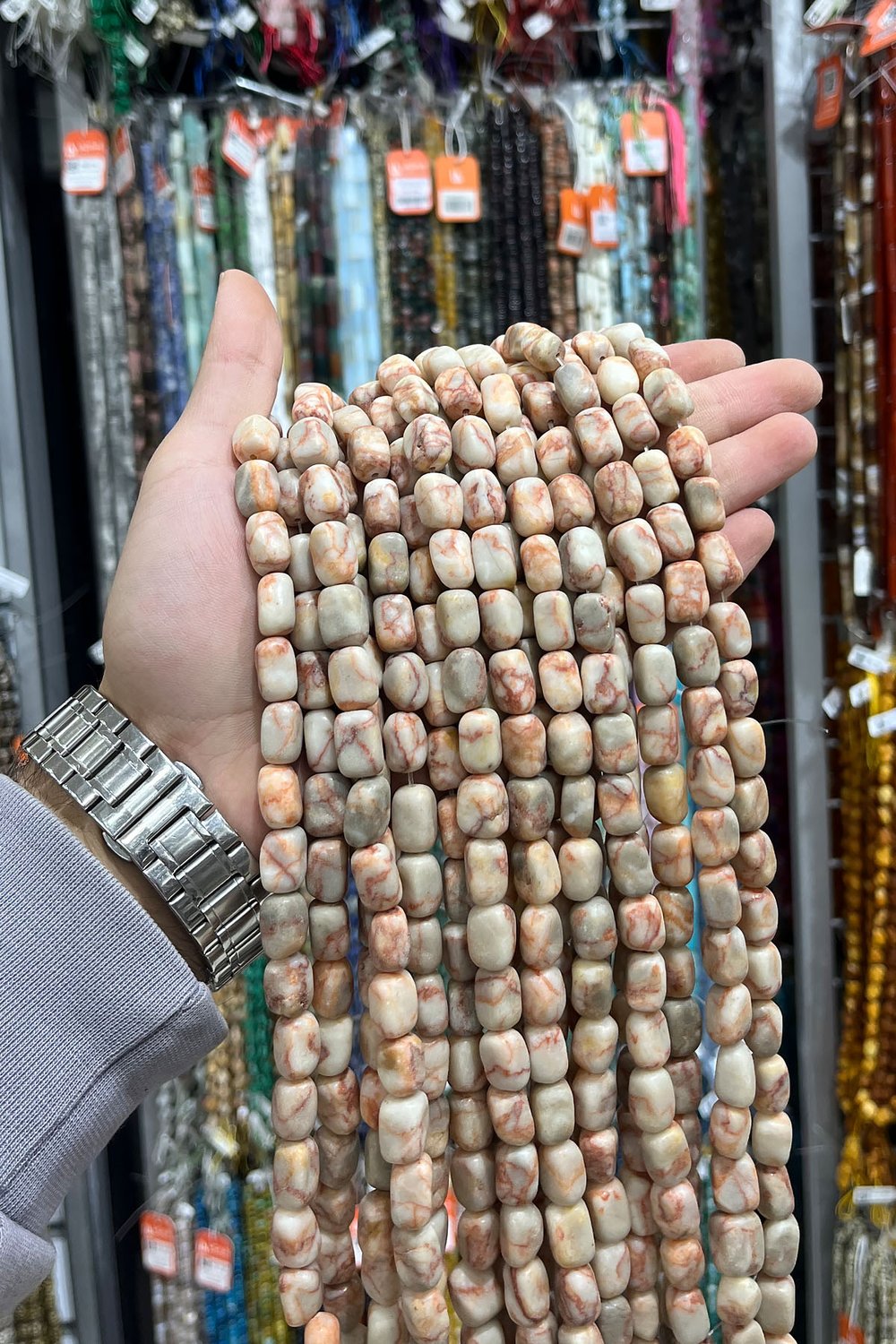 Jasper Natural Stone Rectangular Cut 10x14mm String Of Beads