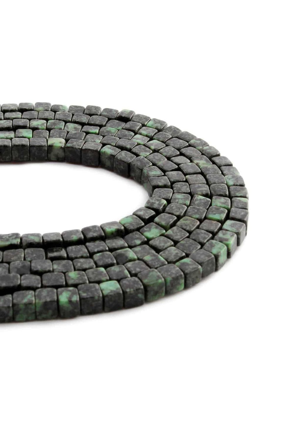 Jasper Natural Stone Cube Cut 4x4mm String Of Beads
