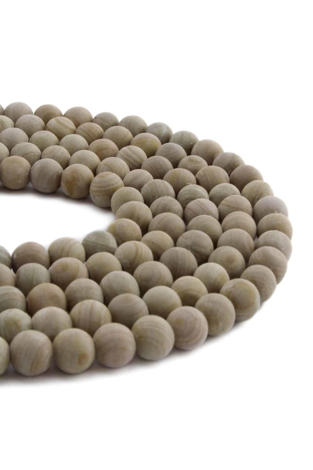 Jasper Natural Stone Matte Light Yellow Globe Cut 8mm String Of Beads