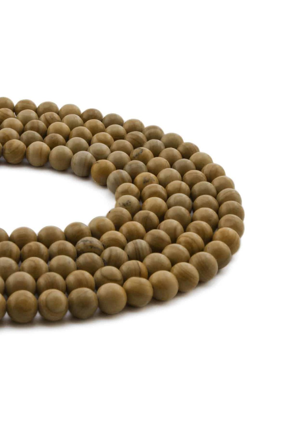 Jasper Natural Stone Shiny Light Brown Globe Cut 6mm String Of Beads
