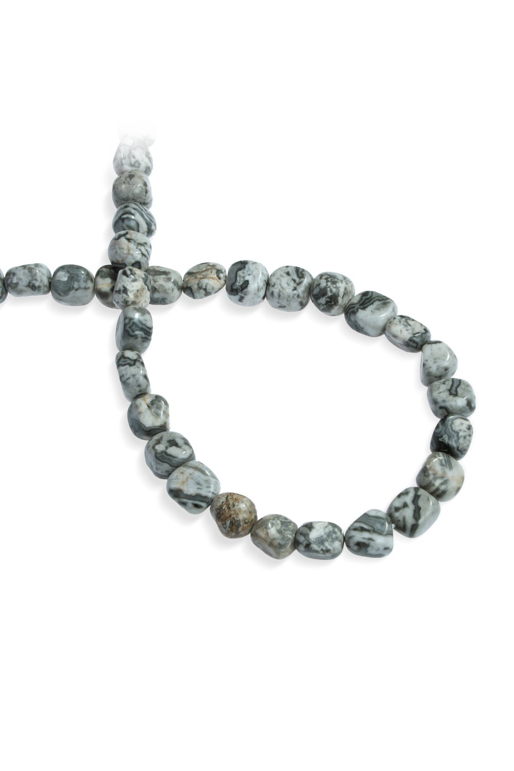 Jasper Doğal Taş Parlak Gri Amorf Kesim 8x12mm Dizi