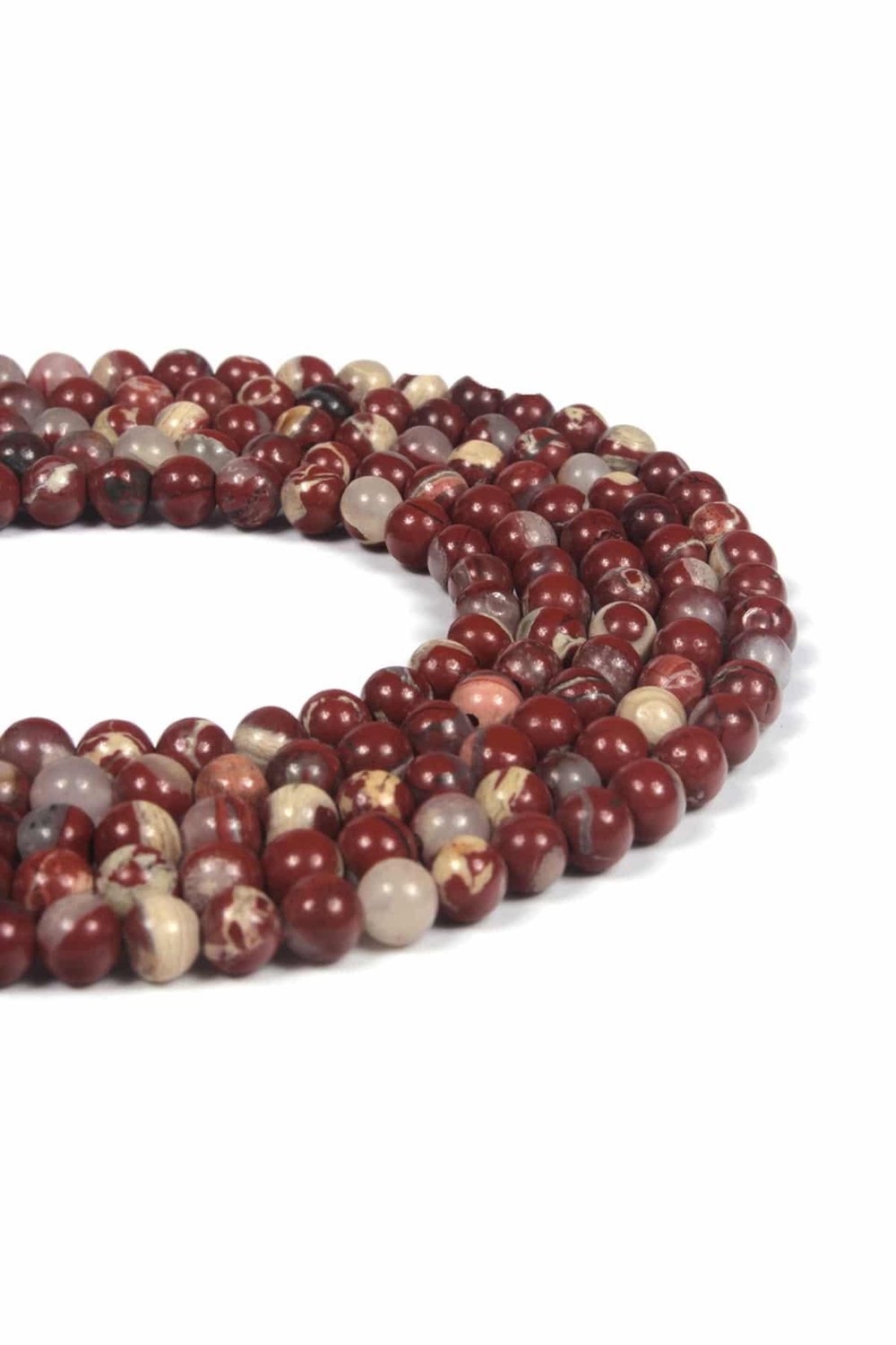 Jasper Natural Stone Shiny Red Globe Cut 4mm String Of Beads