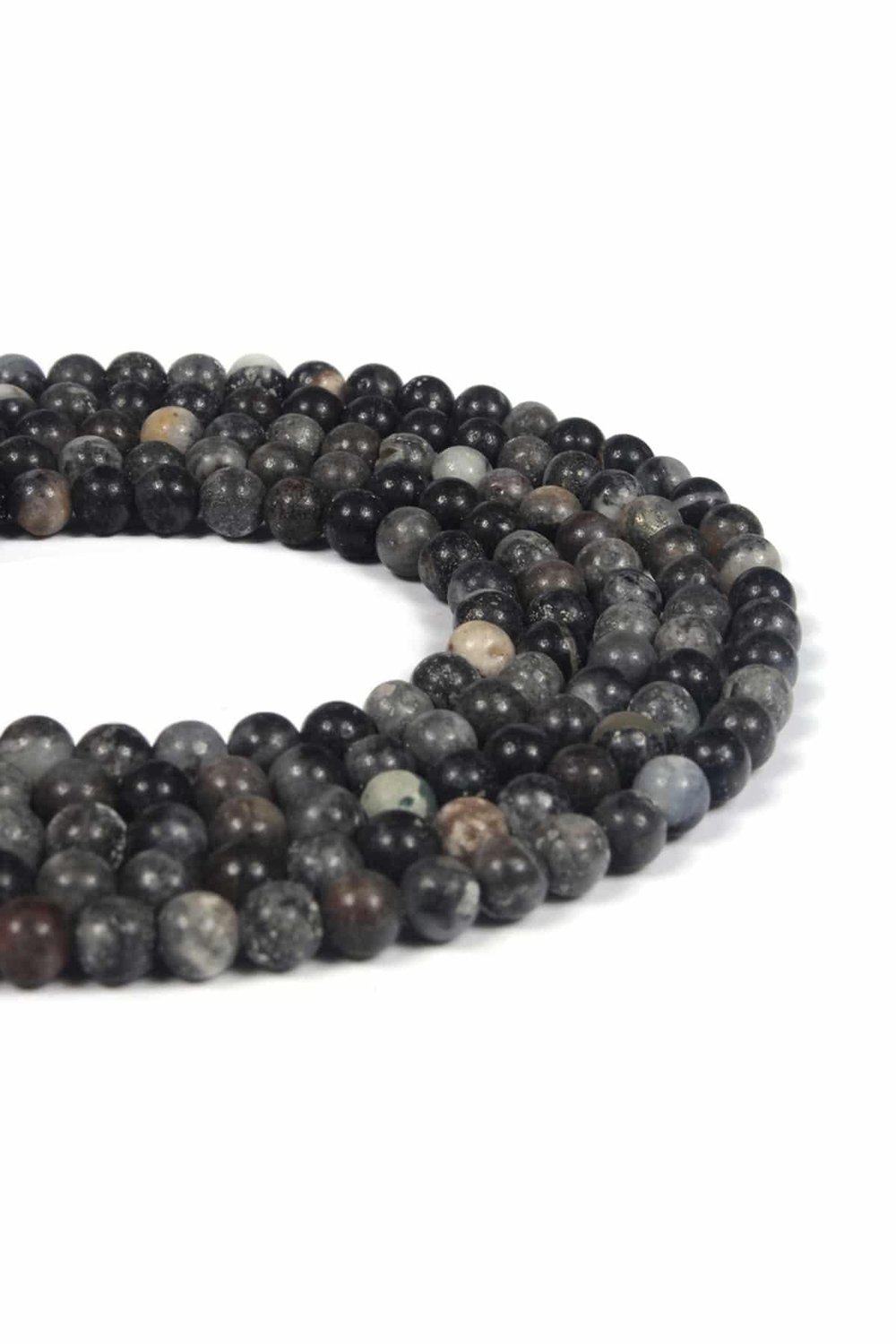 Jasper Natural Stone Shiny Globe Cut 4mm String Of Beads